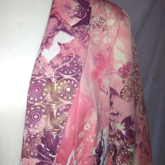 ALIA PLUS PINK FLORAL GEOMETRIC PRINT CASUAL - Picture 2 of 8